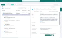 The Recorded Issues list in M-Files with ISS-003, Delivery Acceptance Evidence Missing from Completed Customer Project, opened to its CAPA CAP-2026-004, its change request, a comment by Anna Holm, the process activity 1.6 Deliver Products and Services, the published procedure SOP 004 3.0 Validate Delivery Acceptance, Anna Holm who registered it and Tina Smith who is responsible. Beside it, the issue's metadata card shows its title and description, the issue category Process Collaboration, the department Quality, the published document SOP 004 3.0, the process activity 1.6 and a recommended action, and the workflow bar at the foot shows 1. Recorded.